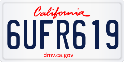 CA license plate 6UFR619