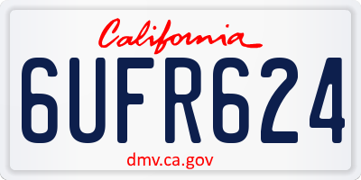CA license plate 6UFR624