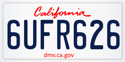 CA license plate 6UFR626