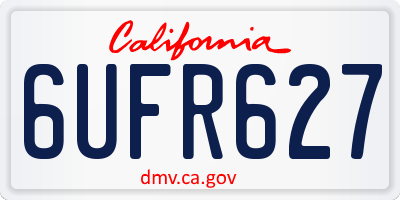 CA license plate 6UFR627