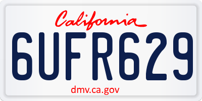 CA license plate 6UFR629