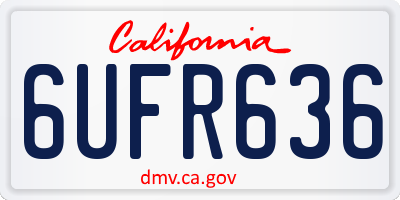 CA license plate 6UFR636