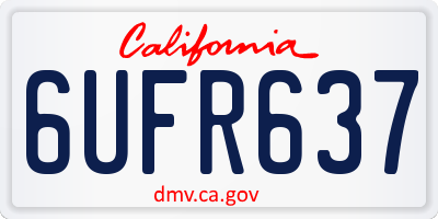 CA license plate 6UFR637