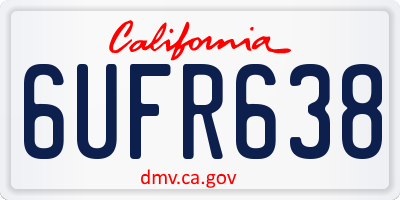 CA license plate 6UFR638