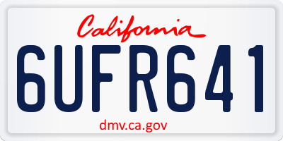CA license plate 6UFR641