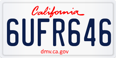 CA license plate 6UFR646