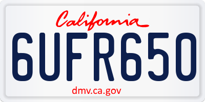 CA license plate 6UFR650