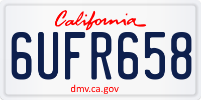 CA license plate 6UFR658