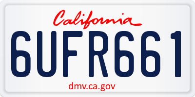 CA license plate 6UFR661