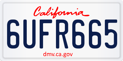 CA license plate 6UFR665