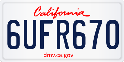CA license plate 6UFR670