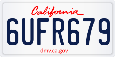 CA license plate 6UFR679