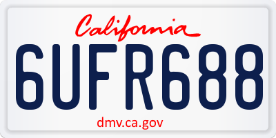 CA license plate 6UFR688