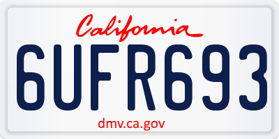 CA license plate 6UFR693