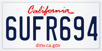CA license plate 6UFR694