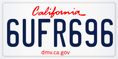 CA license plate 6UFR696