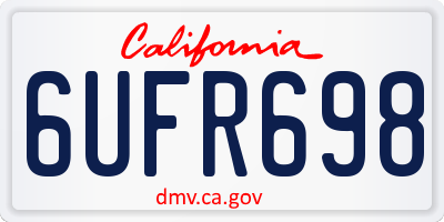 CA license plate 6UFR698