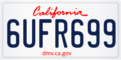 CA license plate 6UFR699