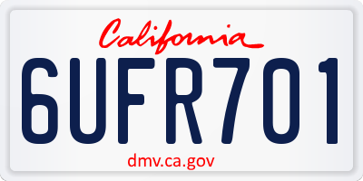CA license plate 6UFR701