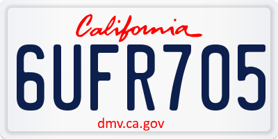 CA license plate 6UFR705
