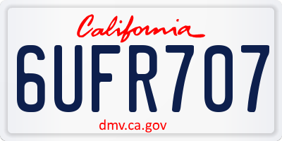 CA license plate 6UFR707