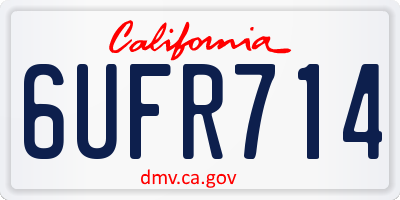 CA license plate 6UFR714