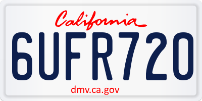 CA license plate 6UFR720