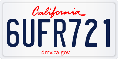 CA license plate 6UFR721