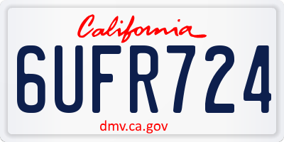 CA license plate 6UFR724