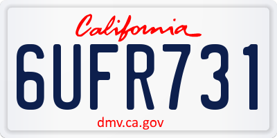 CA license plate 6UFR731