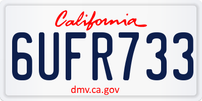 CA license plate 6UFR733