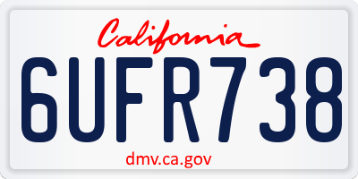 CA license plate 6UFR738