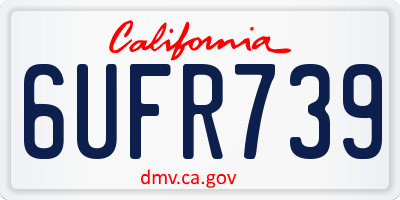 CA license plate 6UFR739