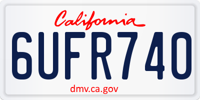 CA license plate 6UFR740