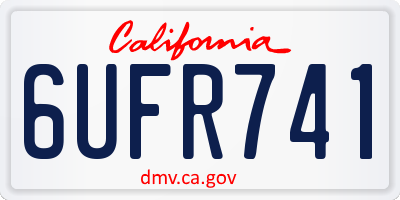 CA license plate 6UFR741