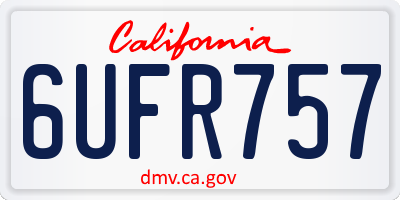 CA license plate 6UFR757