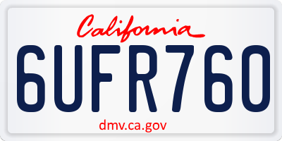 CA license plate 6UFR760