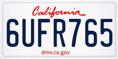 CA license plate 6UFR765