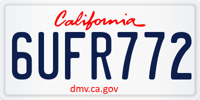 CA license plate 6UFR772
