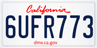 CA license plate 6UFR773
