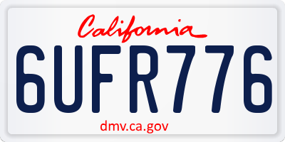 CA license plate 6UFR776