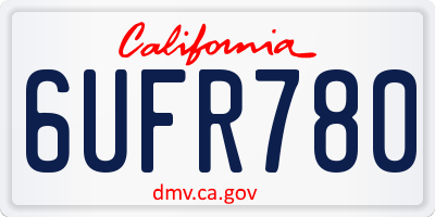 CA license plate 6UFR780