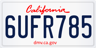 CA license plate 6UFR785