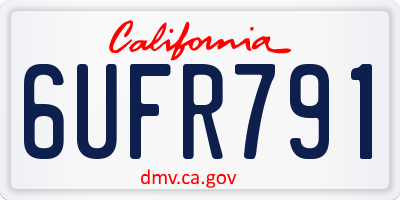CA license plate 6UFR791