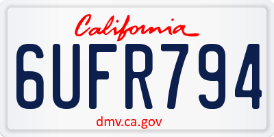 CA license plate 6UFR794