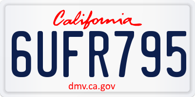 CA license plate 6UFR795