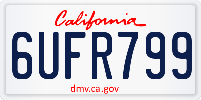 CA license plate 6UFR799