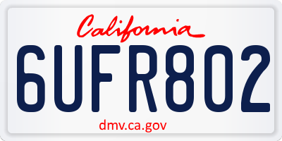 CA license plate 6UFR802