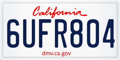 CA license plate 6UFR804