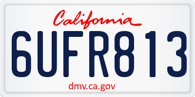 CA license plate 6UFR813